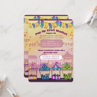 Pop-upmarkt evenement flyers (geen AI)