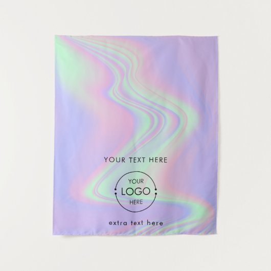 Pop-upshop tafelkleed banner logo holografisch wandkleed (Voorkant)