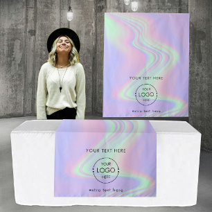 Pop-upshop tafelkleed banner logo holografisch wandkleed
