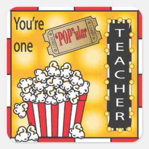 "POP"UV-leraar Vierkante Sticker