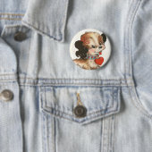 pop Valentijn Kind Ronde Button 5,7 Cm (In situ)