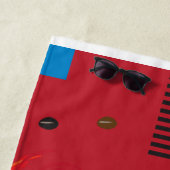 pop van de "Beauful Mode Woman and Coffee Cup" Strandlaken (In situ)