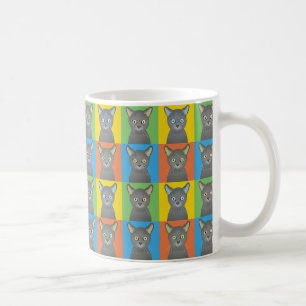 Pop van de Russische blauwe kat-Cartoon Koffiemok