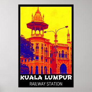Pop van het spoorwegstation Kuala Lumpur Art Poste Poster