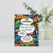 Pop van het stripverhaal aankondigingskaart (Staand voorkant)