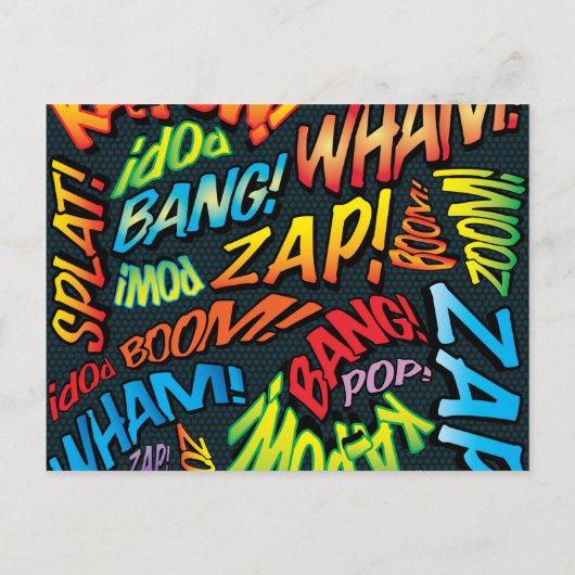 Pop van het stripverhaal aankondigingskaart (Achterkant)
