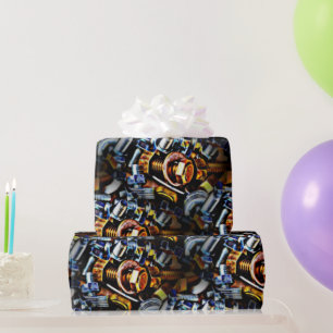 Pop van moeren en bouten   cadeaupapier