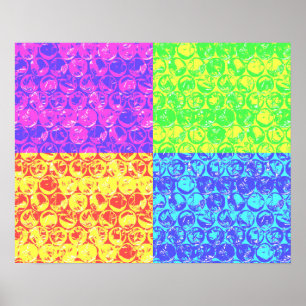 Pop van regenboogballetjes poster