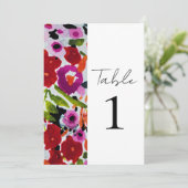 Pop van Vette Kleur Inky Waterverf Flowers Wedding Kaart (Staand voorkant)