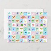 Pop vogelpatroon briefkaart (Voorkant / Achterkant)