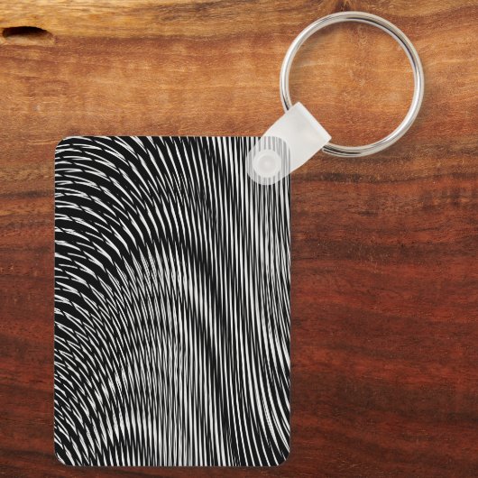 Pop voor zwart-wit-gitaartrippy sleutelhanger (Achterkant)