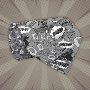 Pop voor zwart-wit stripverhaal stropdas