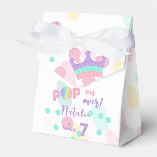 Pop voorbij! Pastel pop het verjaardagskind Bedankdoosjes (Voorkant Zijde)