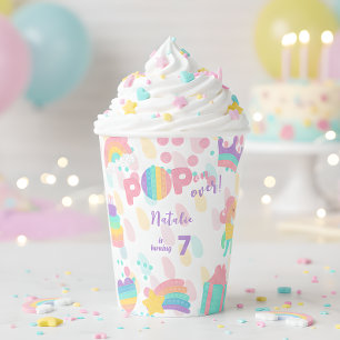 Pop voorbij! Pastel pop het verjaardagskind Papieren Bekers