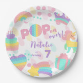 Pop voorbij! Pastel pop het verjaardagskind Papieren Bordje (Voorkant)
