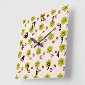 pop voorvecht modern bloempatroon vierkante klok (Hoek)