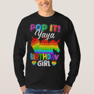Pop Yaya Birthday Girl Fidget Kind Matching Fami T-shirt