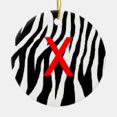 Pop Zebra Keramisch Ornament (Voorkant)