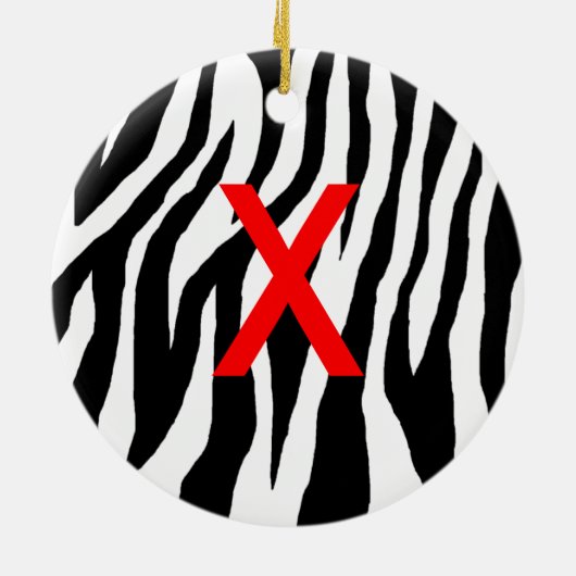 Pop Zebra Keramisch Ornament (Achterkant)
