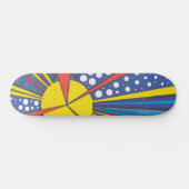 Pop zonnebrand, abstracte heldere kosmische strale skateboard (Horizontaal)
