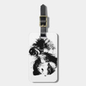 Pop zwart-wit bagagelabel (Voorkant verticaal)