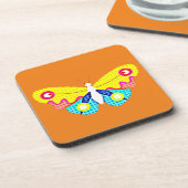 PopArt Butterfly Bier Onderzetter (Linkerzijde)