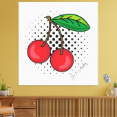 Popart Cerises rouges sur la toile à demi-teintes  (Insitu(Salon))