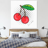 Popart Cerises rouges sur la toile à demi-teintes  (Insitu(Chambre))
