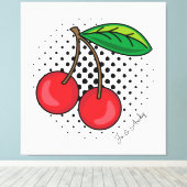 Popart Cerises rouges sur la toile à demi-teintes  (Insitu (Plancher de Bois))