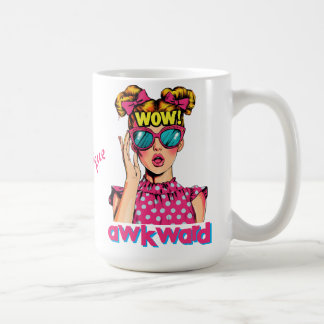 Popart Girl Says "WOW Awkward" Koffiemok