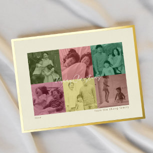 Popart Goud folie Kerst foto Vakantiewenskaart Feestdagen Briefkaart