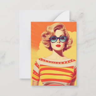 Popart ontwerp, Retro geïnspireerd Notitiekaartje