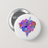 PopArt Paarse harten Ronde Button 5,7 Cm (Voorkant /achterkant)