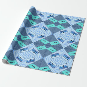 PopArt Polka Dot Cassettes - Blauwpapier voor het  Cadeaupapier