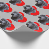 PopArt Red Heart Weimaraner Mouse Gray Love Cadeaupapier (Hoek)