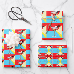 PopArt Santa Martini Inpakpapier Vel