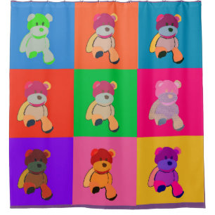 Popart Teddy Andy rideau de douche