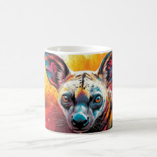 Popart van een Afrikaanse wilde hond, ook bekend a Koffiemok