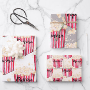 Popcorn 3 pack Gift Wrap Inpakpapier Vel