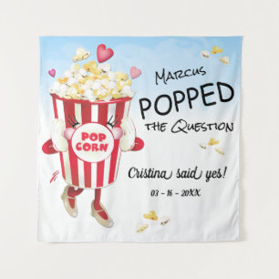 Popcorn Achtergrond voor Verlovingsaanzoek Wandkleed