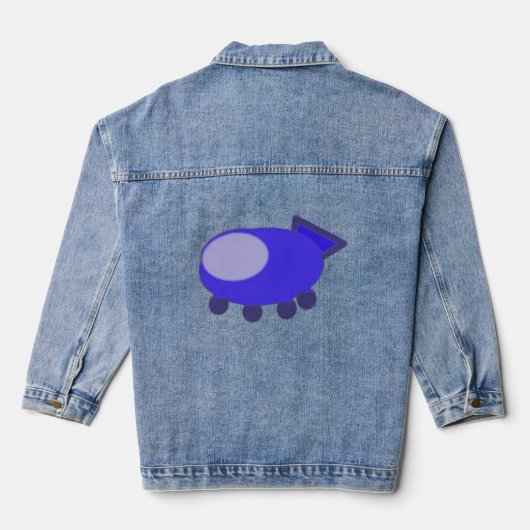 Popcorn Anime Blauwe Ruimteschip Denim Jas Jacket (Achterkant)