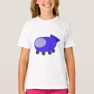 Popcorn Anime Blauwe Ruimteschip Rode Vliegtuig Ca T-shirt