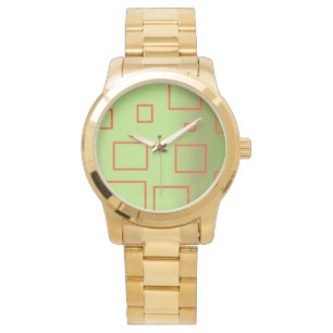 Popcorn Anime Groene Rode Rechthoeken Horloge