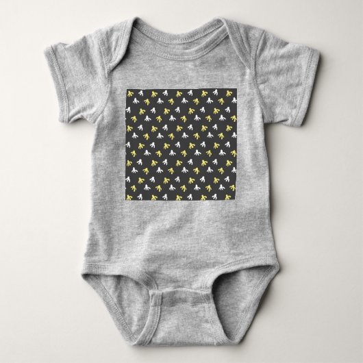 Popcorn Baby Bodysuit (donkergrijs en botergeel) (Voorkant)