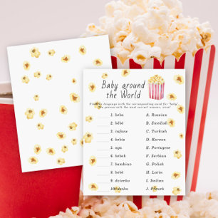 Popcorn baby shower - Baby rond de wereld spel