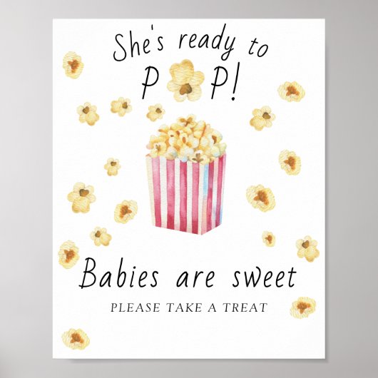 Popcorn baby shower - Baby's zijn zoet Poster (Voorkant)