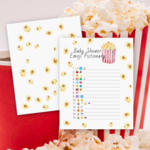 Popcorn baby shower emoji Pictionary spel