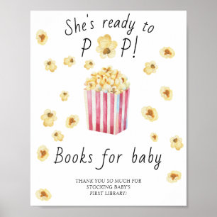 Popcorn babyfeest - boeken voor baby poster