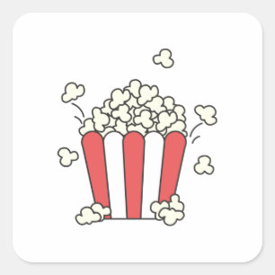 Popcorn Bag of Popcorn Cinema Fast Food Tasty Food Vierkante Sticker