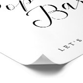 Popcorn Bar Chic Bruiloft of Trouwfeest Bord Poster (Hoek)